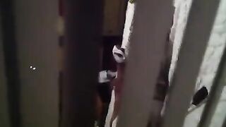 Shooting a video with a camera hidden like neighbors have sex