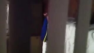 Shooting a video with a camera hidden like neighbors have sex