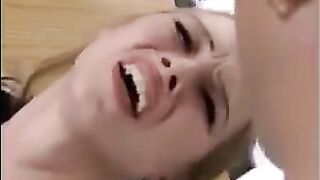 Fragile blonde gets her holes filled with fisting pleasure
