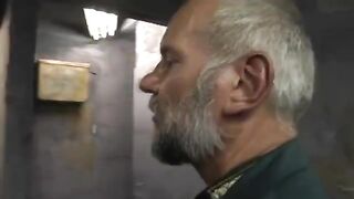 Rough sex in the prison yard with a young girl