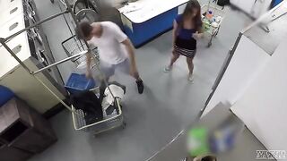 A girl is having sex while doing laundry, camera hidden