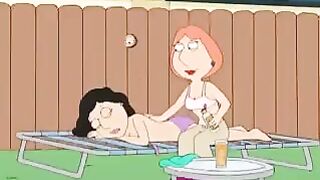 Lesbian porn with griffins from Family Guy featuring Lois