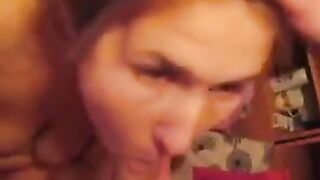 The man finished in the mouth of a sexy beauty