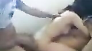 Two guys fucked young Asian in her holes, a steamy homemade scene
