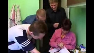 A Russian woman with her mom at four guys