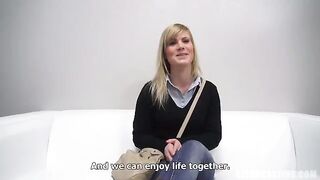 A blowjob with a young 25-year-old Czech at a porn casting