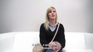 A blowjob with a young 25-year-old Czech at a porn casting