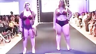 Fatty bitches running on the boardwalk and playing with their pussies
