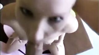 Girl makes a cock ring and sucks his dick deeply in this hot POV scene