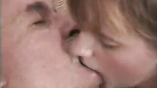 The grandfather stretched the finger of his granddaughter, exploring intimate areas