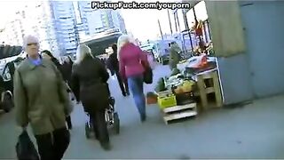 Guy in the street picked up a blonde for sex