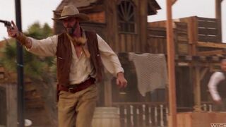 The cowboy punished a girl but licked her pussy and cum finished