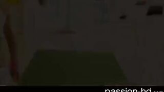 A young sporty brunette with natural tits wants to fuck