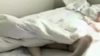 A girl was masturbating in the bedroom when a hidden camera captured her