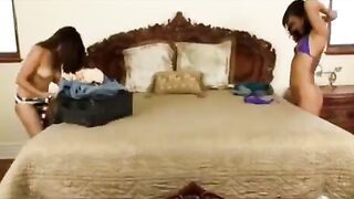 Asian woman passionately fucks with a brunette, showcasing intense pussy licking