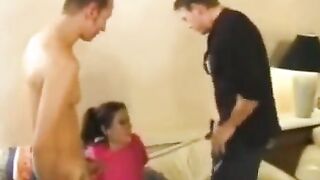 A depraved young nanny gives anal sex to her employer