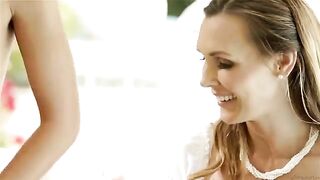 Three girlfriends chatted about their sex lives and got intimate together