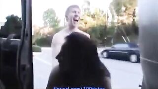 Nice cumshot on beautiful natural girlfriends' tits