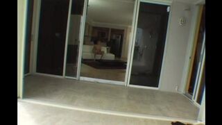 A hot girl is having fun in the hotel room