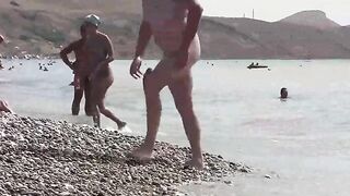 A bunch of nudists are having a good time in Crimea, without any clothes