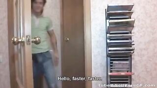 A young guy makes home porn with his pretty and sexy girlfriend