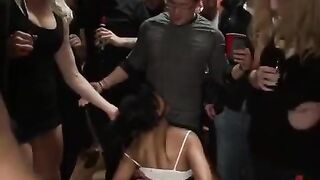 A mature beauty likes to be fucked by a crowd of boys