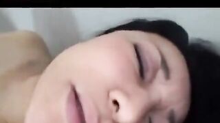 Older Japanese man masturbating and fucking with a toy