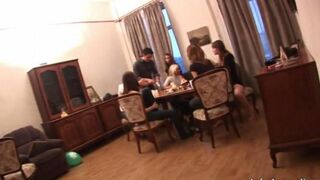 Bunch of Russian students fucked at a party in an orgy