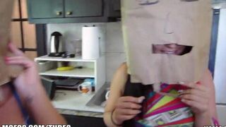 The girls wore bags on their heads and had sex
