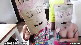The girls wore bags on their heads and had sex