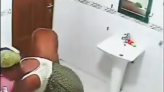 Girls just didn't know about the camera in the bathroom