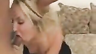 Hot blonde girl with juicy ass fucks in her mouth and tight ass