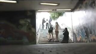 The diluted girl was roughly fucked right in the transition