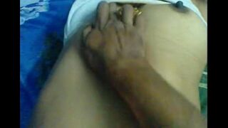 A husband got a massage for her nipples from her wife in POV style