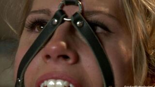 The girl is a hard bondage slave of her master