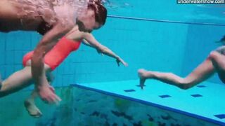 A hidden camera took intimate moments of naked girls by the pool