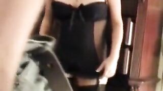 A sexy wife in a corset gets fucked by her husband