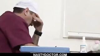 The doctor used a pussy stretcher on his patient in the hospital