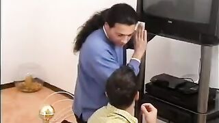 Two guys paid themselves back for repairing the TV with sex