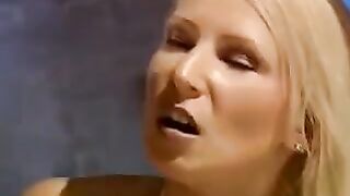 The beautiful girl was tied up and fucked by two guys