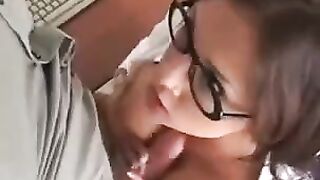 The secretary has sex with her boss and gets promoted after that