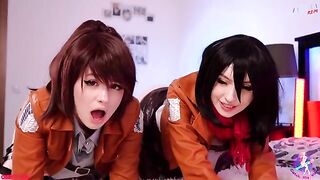 Three sexy girls with wet pussies in a hot threesome lesbian sex