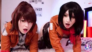 Three sexy girls with wet pussies in a hot threesome lesbian sex