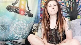 A funny hirsute girl shows her body and undresses on the webcam