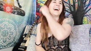 A funny hirsute girl shows her body and undresses on the webcam