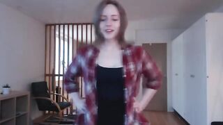 Babe gets her tight pussy wet with a big dildo