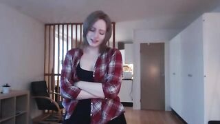 Babe gets her tight pussy wet with a big dildo