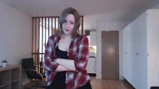 Babe gets her tight pussy wet with a big dildo