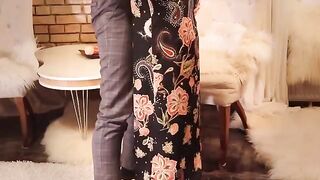 A hot vampire fuck with a sexy bitch in a black dress and stockings