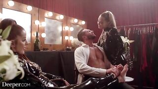 Avery and Vanna in a hot latex threesome, brought to you by Deeper